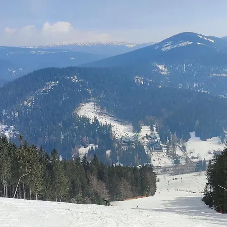 Enjoyharrachov - Atraktivni Slunne Certovka V Centru S Balkonem, Garazovym Parkovanim, Wifi-wlan, Ipad, Sat, Herni Konzoli, Netflix Zdarma A Nejkrasnejsim Vyhledem Na Certovu Horu S Arealem Skokanskych Mustku A Sjezdovku Jen 150m Od Lanovky Harrachov