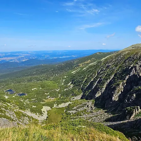 Enjoyharrachov - Atraktivni Slunne Certovka V Centru Harrachova S Garazovym Parkovanim, Wifi-wlan, Sat, Herni Konzoli, Netflix Zdarma A Nejkrasnejsim Vyhledem Na Certovu Horu S Arealem Skokanskych Mustku A Sjezdovku Lägenhet *